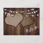 Rustic Hearts Wedding RSVP Briefkaart Meal Choice (Voorkant)