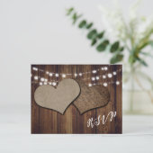 Rustic Hearts Wedding RSVP Briefkaart Meal Choice (Staand voorkant)