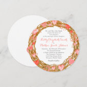 Rustic Hearts Wreath Wedding Invitation Kaart (Voorkant / Achterkant)