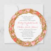 Rustic Hearts Wreath Wedding Invitation Kaart (Voorkant)