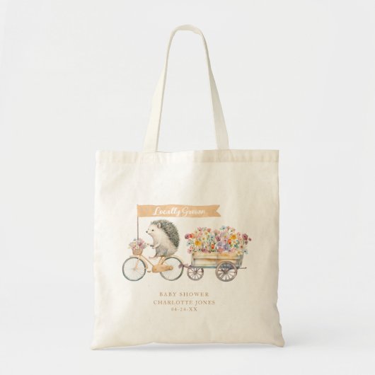 Rustic Hedgehog Baby shower Canvas tas Gift Favori (Voorkant)