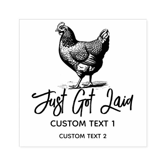 Rustic heeft net een kippeneierstempel gelegd rubberstempel (Afrduk)