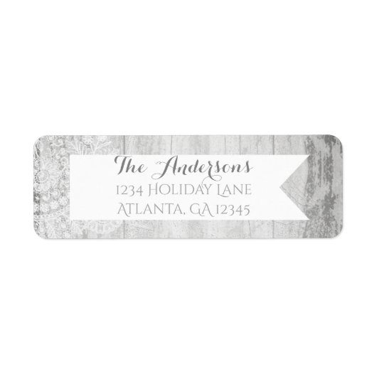 Rustic Heirloom Lace Barn Wood Wedding Etiket (Voorkant)