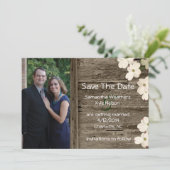 Rustic hek foto save the date aankondiging (Staand voorkant)