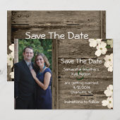 Rustic hek foto save the date aankondiging (Voorkant / Achterkant)