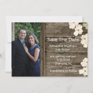 Rustic hek foto Save The Date aankondiging