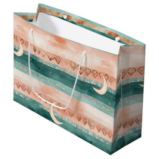 Rustic Hemel Streep Maan Zon Aards (8) Groot Cadeauzakje (Voorkant Gekanteld)