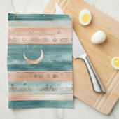 Rustic Hemel Streep Maan Zon Aards (9) Theedoek (Quarter Fold)
