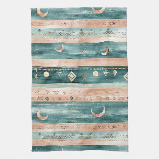 Rustic Hemel Streep Maan Zon Aards (9) Theedoek (Verticaal)