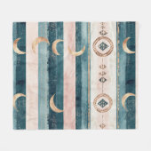 Rustic Hemels Streeppatroon Maan Zon Aards (10) Fleece Deken (Voorkant (Horizontaal))