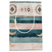 Rustic Hemels Streeppatroon Maan Zon Aards (10) Medium Cadeauzakje (Voorkant)