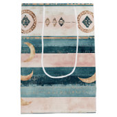 Rustic Hemels Streeppatroon Maan Zon Aards (10) Medium Cadeauzakje (Achterkant)
