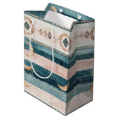 Rustic Hemels Streeppatroon Maan Zon Aards (10) Medium Cadeauzakje (Achterkant Gekanteld)