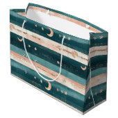 Rustic Hemels Streeppatroon Maan Zon Aards (5) Groot Cadeauzakje (Achterkant Gekanteld)
