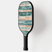 Rustic Hemels Streeppatroon Maan Zon Aards (9) Pickleball Paddle (Links)