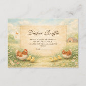 Rustic Hen and Chicks Diapper Raffle Informatiekaartje (Voorkant)