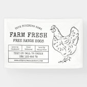 Rustic Hen Boerderij Fresh Eggs Marketing Spandoek (Horizontaal)
