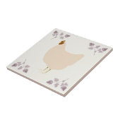 Rustic Hen Chicken and Chervil Herbs Ceramic Tile Tegeltje (Zijkant)