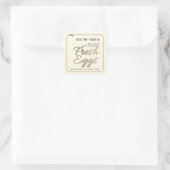 Rustic Hen Gold Text Fresh Egg Sticker voor dozen (Tas)