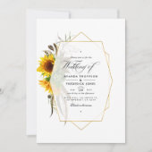 Rustic Herbarium - zonnebloemen Bohemian Wedding Kaart (Voorkant)