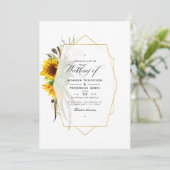 Rustic Herbarium - zonnebloemen Bohemian Wedding Kaart (Staand voorkant)