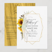 Rustic Herbarium - zonnebloemen Bohemian Wedding Kaart (Voorkant / Achterkant)