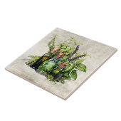 Rustic Herbs Beautiful Vintage Bottles Tegeltje (Zijkant)