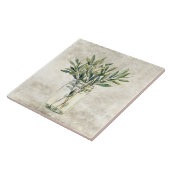 Rustic Herbs in Vintage Jar  Tegeltje (Zijkant)