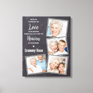 Rustic Herdenking Foto Collage Memorial Canvas Afdruk