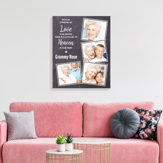 Rustic Herdenking Foto Collage Memorial Canvas Afdruk (Insitu (Woonkamer))