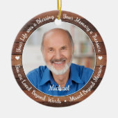 Rustic Herdenking Memorial op maat 2 Foto Keramisch Ornament (Voorkant)