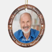 Rustic Herdenking Memorial op maat 2 Foto Keramisch Ornament (Links)