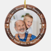 Rustic Herdenking Memorial op maat 2 Foto Keramisch Ornament (Achterkant)