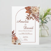 Rustic Herfst Arch Wedding Invitation Kaart (Staand voorkant)