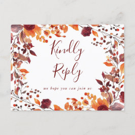 Rustic Herfst Autumn Song Request RSVP Briefkaart