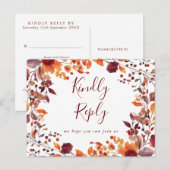 Rustic Herfst Autumn Song Request RSVP Briefkaart (Voorkant / Achterkant)