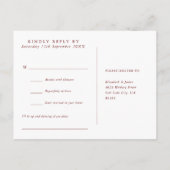 Rustic Herfst Autumn Song Request RSVP Briefkaart (Achterkant)