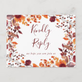 Rustic Herfst Autumn Song Request RSVP Briefkaart (Voorkant)