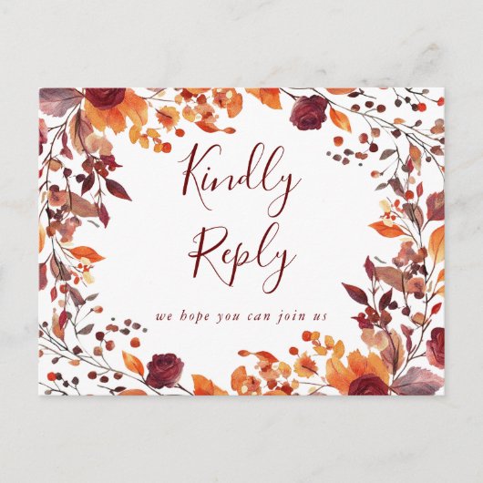 Rustic Herfst Autumn Song Request RSVP Briefkaart (Voorkant)