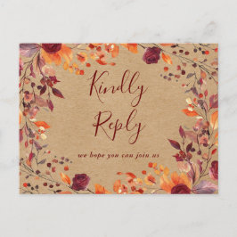 Rustic Herfst Autumn Song Request RSVP Briefkaart