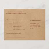 Rustic Herfst Autumn Song Request RSVP Briefkaart (Achterkant)