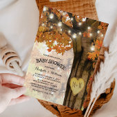 Rustic Herfst Autumn Tree Baby shower Kaart
