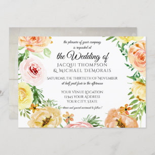 Rustic Herfst Autumn Waterverf Floral Roos Wreator Kaart