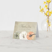 Rustic Herfst Autumn White Sinaasappel Pumpkins Da Kaart (Gele Bloem)