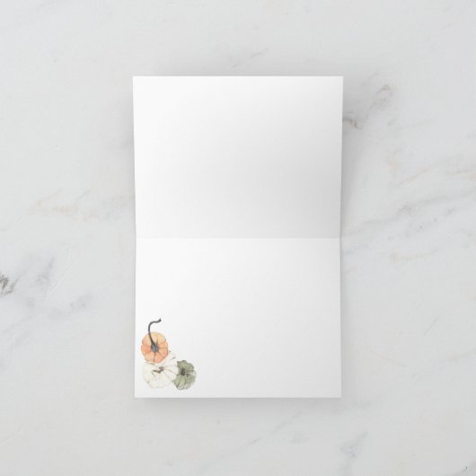 Rustic Herfst Autumn White Sinaasappel Pumpkins Da Kaart (Binnen)