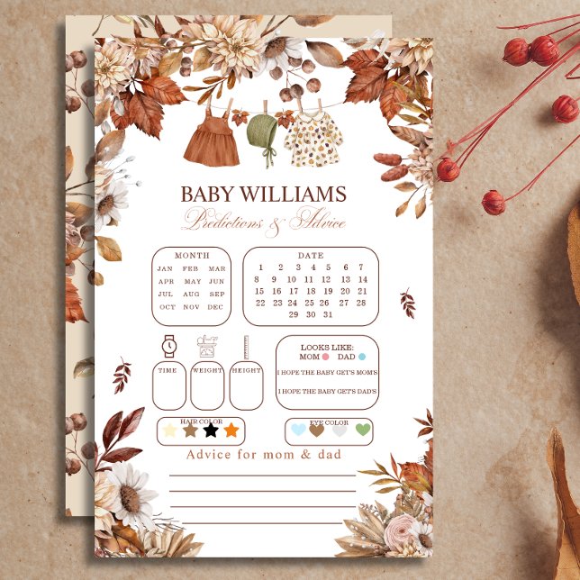 Rustic Herfst Baby Voorspellingen & Advies Spel  (Creator heeft geüpload)