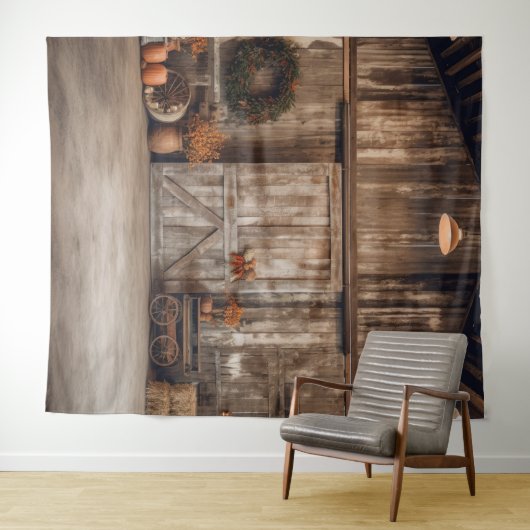 Rustic Herfst Barn Hanging Wandkleed (In Situ (horizontaal))