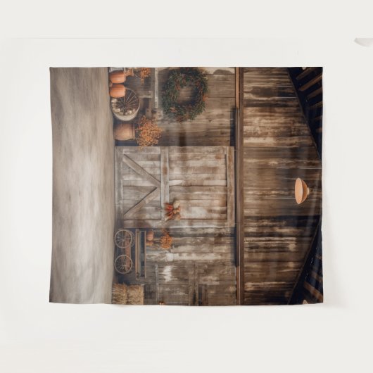 Rustic Herfst Barn Hanging Wandkleed (Voorkant (horizontaal))