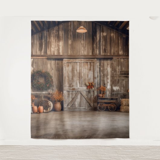 Rustic Herfst Barn Hanging Wandkleed (Voorkant)