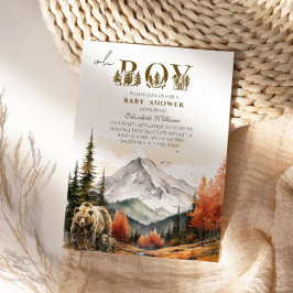 Rustic Herfst Berg Beer Avontuur Baby Shower Kaart